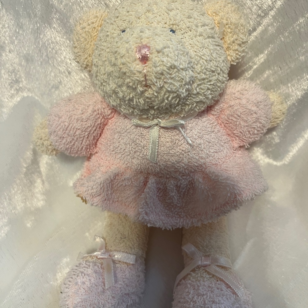 Charming Cream and Pink Stuffed Bear